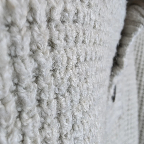 Old Navy Cream Textured Button-Down Mock-Neck Sweater Mens XXL Unisex - Picture 7 of 9